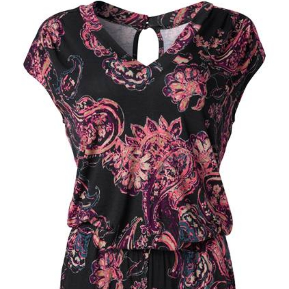 ( CURVY) Paisley Printed Romper